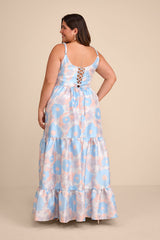 Avalie Cream Floral Tiered Bustier Maxi Dress