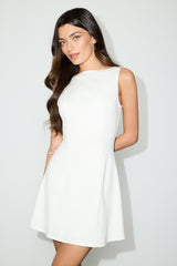 Olivian White Low Back Sleeveless Mini Dress