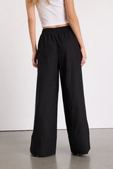 Brisa Black Cuffed Wide-Leg Pants