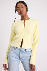 Araya Light Yellow Button-Up Cardigan
