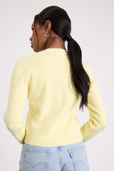 Araya Light Yellow Button-Up Cardigan