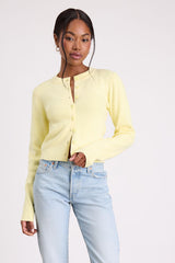 Araya Light Yellow Button-Up Cardigan