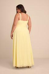 Remarkable Arrival Light Yellow Sleeveless Maxi Dress