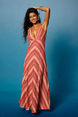 Marbella Pink Multi Crochet Sleeveless Maxi Dress