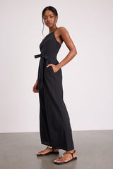 Messina Black Striped Wide-Leg Jumpsuit