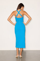 Rumi Turquoise Sleeveless Column Midi Dress