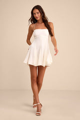Sophrina White Halter Mini Dress