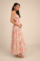 Keiko Sage Multi Floral Tiered Maxi Dress