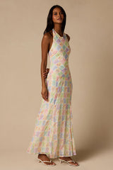 Maressa Ivory Multi Floral Halter Maxi Dress