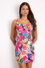 Exuberant Chicness Multi Floral Sleeveless Mini Dress