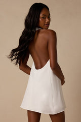 Perrie White Backless Shift Mini Dress