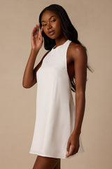 Perrie White Backless Shift Mini Dress