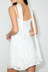 Aydah White Floral Burnout Slip Mini Dress and Scarf Set