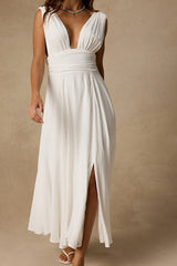 Jaden Ivory Sleeveless Midi Dress