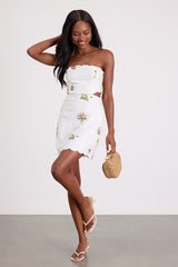 Alex White Embroidered Cutout Mini Dress