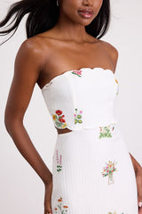 Alex White Embroidered Cutout Mini Dress