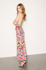 Janelle Black Multi Floral Backless Maxi Dress