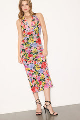 Janelle Black Multi Floral Backless Maxi Dress