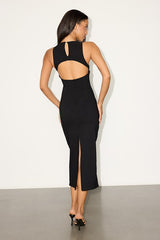 Brenda Black Cutout Bodycon Midi Dress
