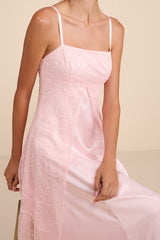 Mitzie Blush Pink Embroidered Maxi Dress