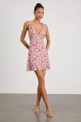 Vanessa Pink Multi Floral Sleeveless Mini Dress