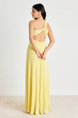 Georgianna Light Yellow Plisse Maxi Dress
