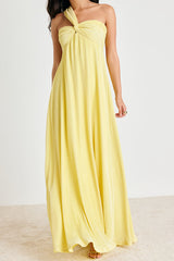 Georgianna Light Yellow Plisse Maxi Dress