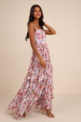 Hensley Lavender Multi Floral Bustier Maxi Dress