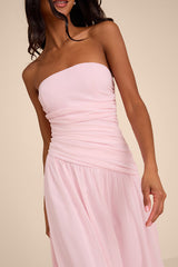Florian Blush Pink Drop Waist Maxi Dress