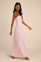 Florian Blush Pink Drop Waist Maxi Dress