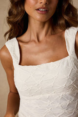 Marella Ivory Textured Tie-Back Tank Top