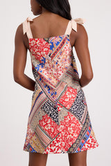 Ximena Multi Print Tie-Strap Mini Dress