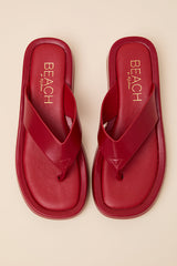 Mallorca Red Platform Thong Sandals