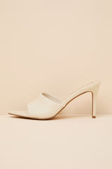 Jupiter Ivory Pointed-Toe High Heel Slide Sandals