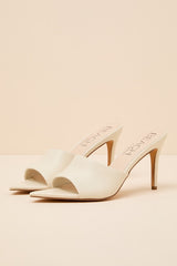 Jupiter Ivory Pointed-Toe High Heel Slide Sandals