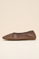 Marta Chocolate Woven Ballet Flats