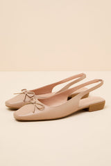 Camisa Beige Slingback Low Heel Pumps