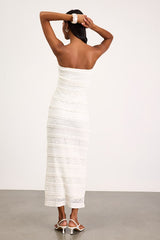 Jasleen Cream Lace Column Midi Dress