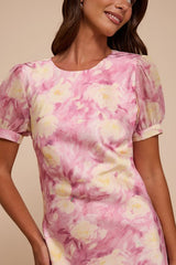 Eirini Dusty Pink Floral Backless Maxi Dress