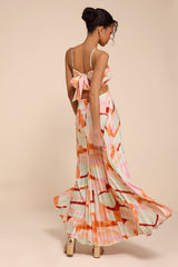 Myla Mint Green Multi Pleated Tie-Back Maxi Dress