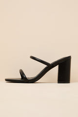 Addien Black High Heel Sandals