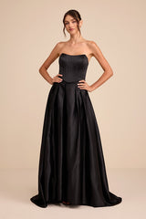 Jeyne Black Bustier Three-Piece Maxi Dress