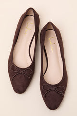 Milo Chocolate Brown Suede Ballet Flats