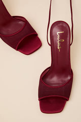 Harlan Burgundy Mesh Lace-Up High Heel Sandals