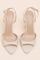 Beki Bone Leather Ankle Strap High Heel Sandals