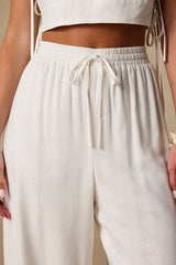 Irida Ivory Drawstring Pants