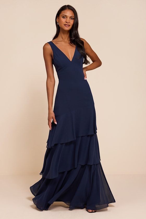 Somerset Navy Tiered Maxi Dress