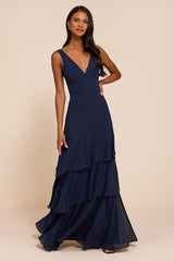 Somerset Navy Tiered Maxi Dress
