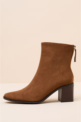 Warren Brown Suede Ankle Booties