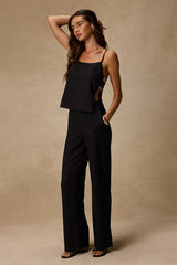 Jayden Black Side Slit Top